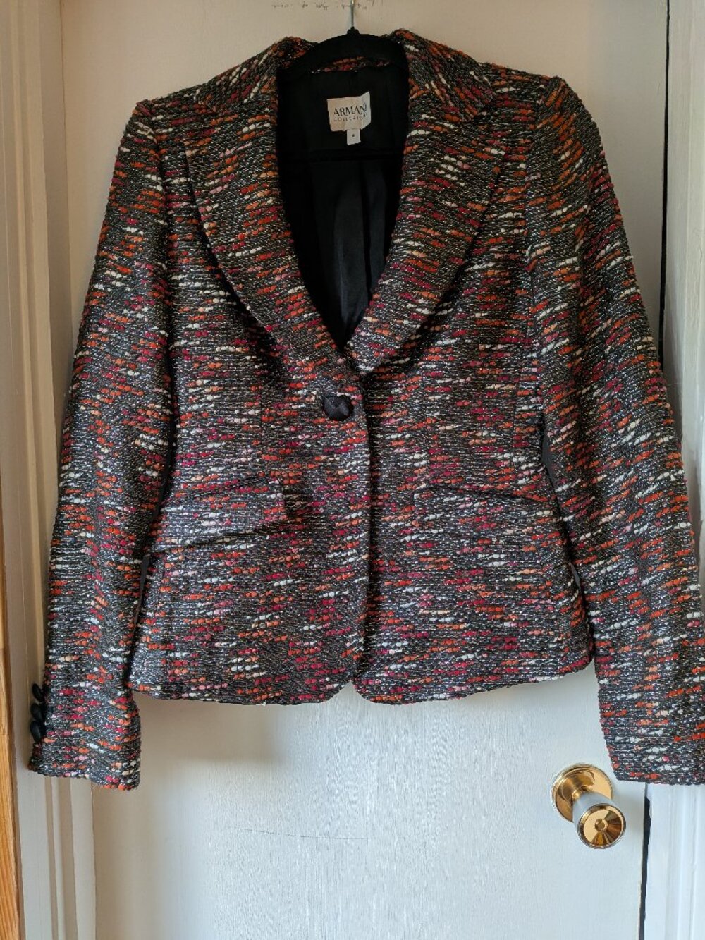 Armani Collezioni Metallic Tweed Blazer, Size 6
